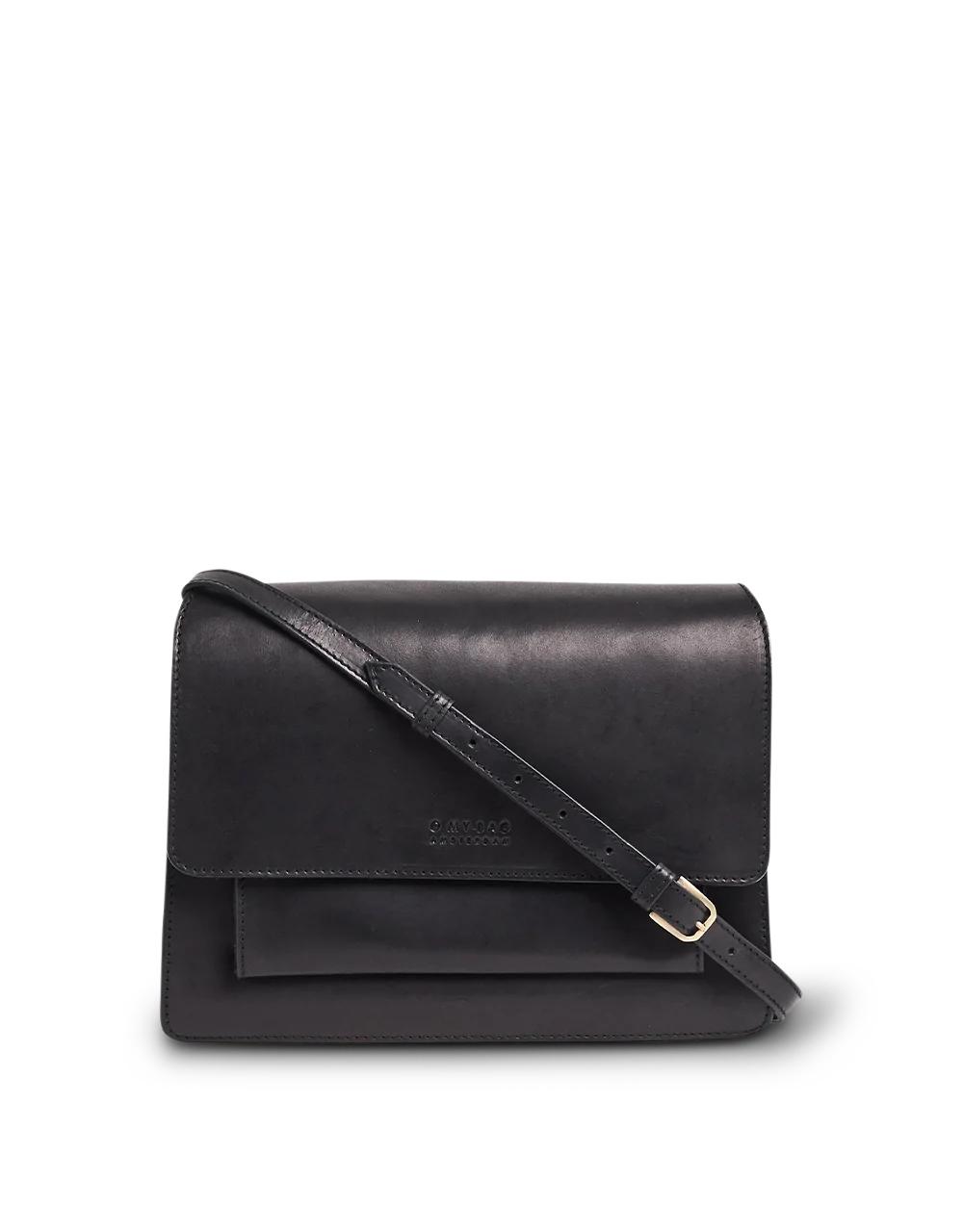 O My Bag Harper Accordion Style Midi Handbag Black Classic Leder Handtasche unisex